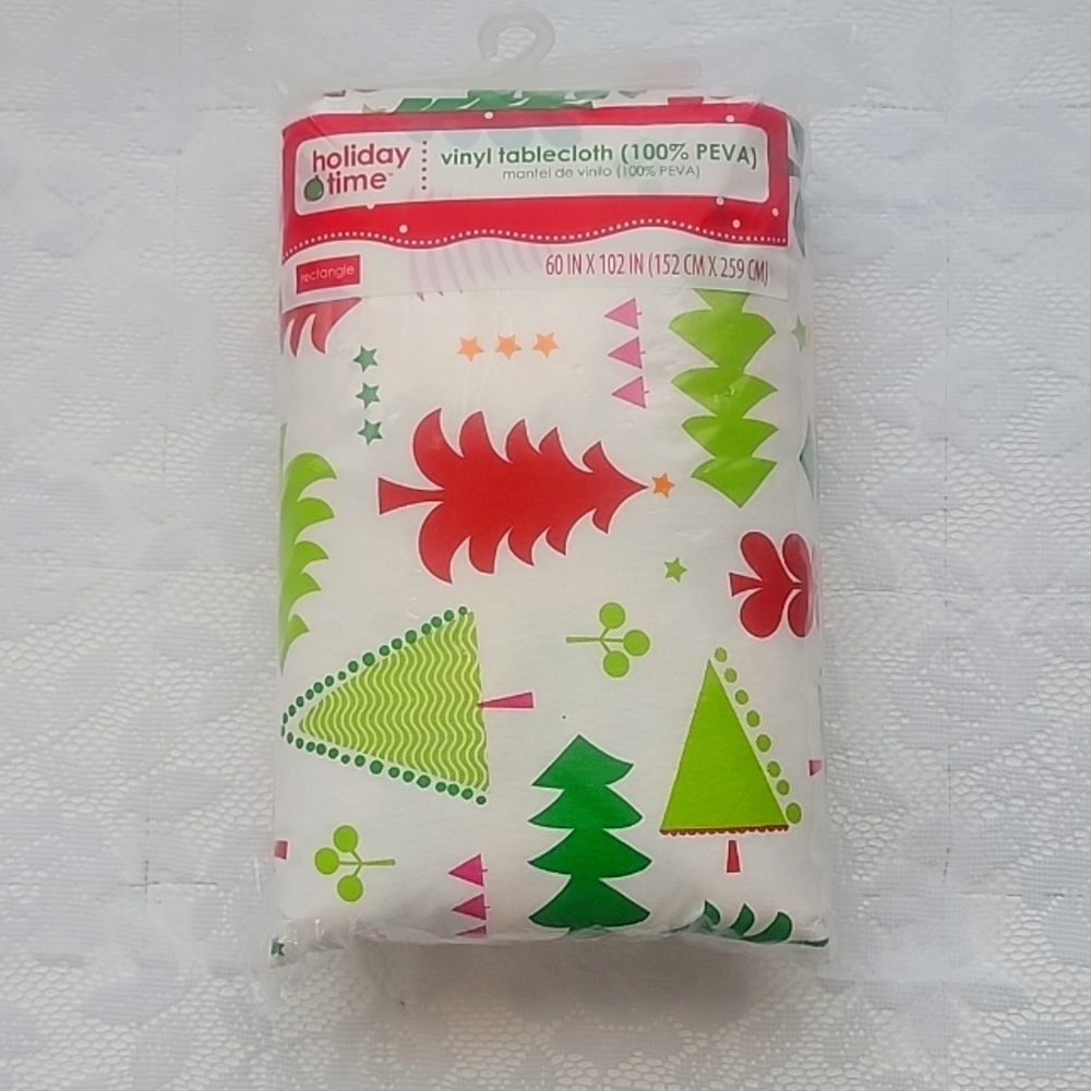 Holiday Time Christmas Vinyl Tablecloth